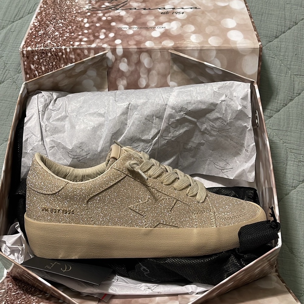 Vintage Havana Gold Glitter sneakers